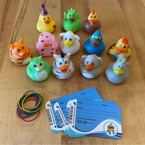 NWT!  set of 12 cruising ducks rubber ducks with blue tags and rubber bands